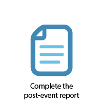 Complete the post event report button. 