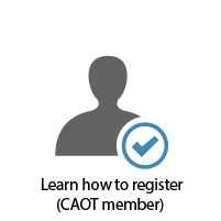 Learn how to register (CAOT member) button. 