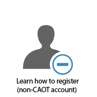 Learn how to register (non-CAOT account) button. 